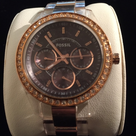 FOSSIL LADIES STELLA ROSE GOLD TONE WATCH